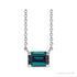 Sapphire Row Lab-Grown Emerald-Cut Gemstone Necklace - Alexandrite, Platinum