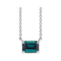 Sapphire Row Lab-Grown Emerald-Cut Gemstone Necklace - Alexandrite, Platinum