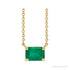 Sapphire Row Lab-Grown Emerald-Cut Gemstone Necklace - Emerald, Yellow Gold