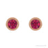 Sapphire Row Natural Bezel-Set Gemstone Studs - Ruby, Rose Gold (view 2)