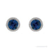 Sapphire Row Natural Bezel-Set Gemstone Studs - Blue Sapphire, White Gold (view 2)