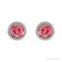Sapphire Row Natural Bezel-Set Gemstone Studs - Pink Tourmaline, Platinum (view 2)