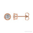 Sapphire Row Natural Bezel-Set Gemstone Studs - White Sapphire, Rose Gold