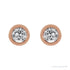 Sapphire Row Natural Bezel-Set Gemstone Studs - White Sapphire, Rose Gold (view 2)