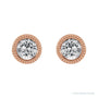 Sapphire Row Natural Bezel-Set Gemstone Studs - White Sapphire, Rose Gold (view 2)