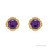 Sapphire Row Natural Bezel-Set Gemstone Studs - Amethyst, Yellow Gold (view 2)