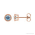 Sapphire Row Natural Bezel-Set Gemstone Studs - Aquamarine, Rose Gold