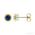 Sapphire Row Natural Bezel-Set Gemstone Studs - Blue Sapphire, Yellow Gold