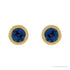 Sapphire Row Natural Bezel-Set Gemstone Studs - Blue Sapphire, Yellow Gold (view 2)