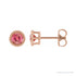 Sapphire Row Natural Bezel-Set Gemstone Studs - Pink Tourmaline, Rose Gold