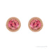 Sapphire Row Natural Bezel-Set Gemstone Studs - Pink Tourmaline, Rose Gold (view 2)