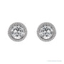 Sapphire Row Natural Bezel-Set Gemstone Studs - White Sapphire, White Gold (view 2)