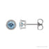 Sapphire Row Natural Bezel-Set Gemstone Studs - Aquamarine, White Gold