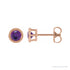 Sapphire Row Natural Bezel-Set Gemstone Studs - Amethyst, Rose Gold