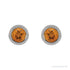 Sapphire Row Natural Bezel-Set Gemstone Studs - Citrine, White Gold (view 2)