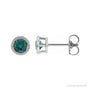 Sapphire Row Natural Bezel-Set Gemstone Studs - Alexandrite, Platinum, 3.5mm