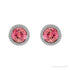 Sapphire Row Natural Bezel-Set Gemstone Studs - Pink Tourmaline, White Gold (view 2)