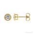 Sapphire Row Natural Bezel-Set Gemstone Studs - White Sapphire, Yellow Gold