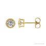Sapphire Row Natural Bezel-Set Gemstone Studs - White Sapphire, Yellow Gold