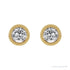 Sapphire Row Natural Bezel-Set Gemstone Studs - White Sapphire, Yellow Gold (view 2)