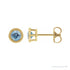 Sapphire Row Natural Bezel-Set Gemstone Studs - Aquamarine, Yellow Gold
