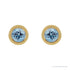 Sapphire Row Natural Bezel-Set Gemstone Studs - Aquamarine, Yellow Gold (view 2)