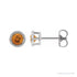Sapphire Row Natural Bezel-Set Gemstone Studs - Citrine, Platinum