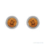 Sapphire Row Natural Bezel-Set Gemstone Studs - Citrine, Platinum (view 2)