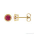 Sapphire Row Natural Bezel-Set Gemstone Studs - Ruby, Yellow Gold