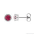 Sapphire Row Natural Bezel-Set Gemstone Studs - Ruby, Platinum