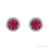 Sapphire Row Natural Bezel-Set Gemstone Studs - Ruby, Platinum (view 2)