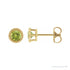 Sapphire Row Natural Bezel-Set Gemstone Studs - Peridot, Yellow Gold