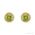 Sapphire Row Natural Bezel-Set Gemstone Studs - Peridot, Yellow Gold (view 2)