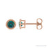Sapphire Row Natural Bezel-Set Gemstone Studs - Alexandrite, Rose Gold, 3.5mm