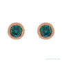 Sapphire Row Natural Bezel-Set Gemstone Studs - Alexandrite, Rose Gold, 3.5mm (view 2)