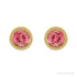 Sapphire Row Natural Bezel-Set Gemstone Studs - Pink Tourmaline, Yellow Gold (view 2)