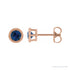 Sapphire Row Natural Bezel-Set Gemstone Studs - Blue Sapphire, Rose Gold