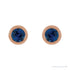 Sapphire Row Natural Bezel-Set Gemstone Studs - Blue Sapphire, Rose Gold (view 2)