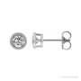 Sapphire Row Natural Bezel-Set Gemstone Studs - White Sapphire, Platinum