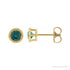 Sapphire Row Natural Bezel-Set Gemstone Studs - Alexandrite, Yellow Gold, 3.5mm