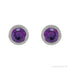 Sapphire Row Natural Bezel-Set Gemstone Studs - Amethyst, Platinum (view 2)