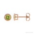 Sapphire Row Natural Bezel-Set Gemstone Studs - Peridot, Rose Gold