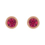 Sapphire Row Lab-Grown Bezel-Set Gemstone Studs - Ruby, Rose Gold (view 2)