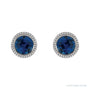 Sapphire Row Lab-Grown Bezel-Set Gemstone Studs - Blue Sapphire, Platinum (view 2)