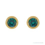 Sapphire Row Lab-Grown Bezel-Set Gemstone Studs - Alexandrite, Yellow Gold (view 2)