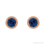 Sapphire Row Lab-Grown Bezel-Set Gemstone Studs - Blue Sapphire, Rose Gold (view 2)