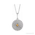 Sapphire Row Natural Cabochon Starburst Necklace - Citrine, White Gold
