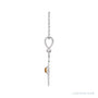 Sapphire Row Natural Cabochon Starburst Necklace - Citrine, White Gold (view 2)