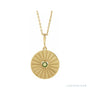 Sapphire Row Natural Cabochon Starburst Necklace - Peridot, Yellow Gold
