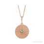 Sapphire Row Natural Cabochon Starburst Necklace - Peridot, Rose Gold